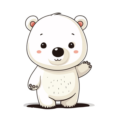 Cute cartoon polar bear on a white background. Vector illustration.のイラスト素材