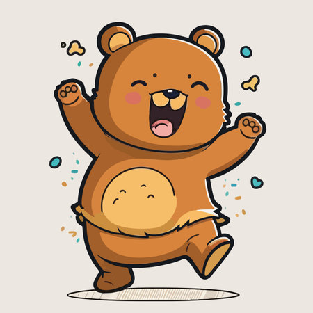 Cute cartoon bear. Vector illustration of a funny cartoon bear.のイラスト素材