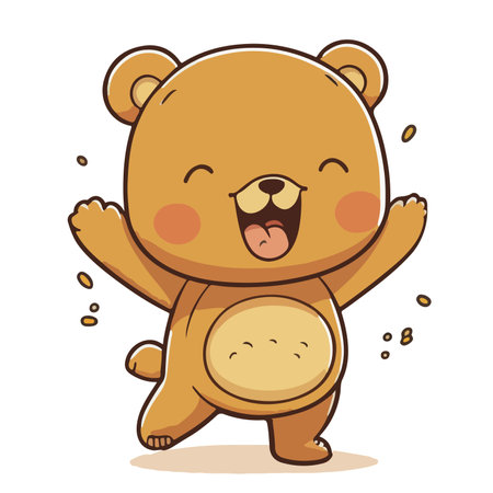 Cute cartoon bear. Vector illustration isolated on a white background.のイラスト素材