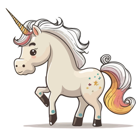 Unicorn on a white background. Vector illustration of a fantasy animal.のイラスト素材
