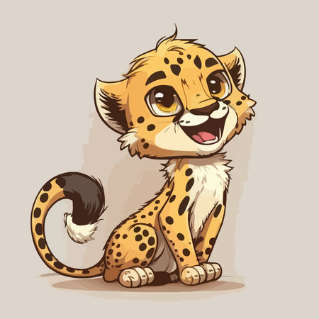 Cute cartoon cheetah. Vector illustration for your design.のイラスト素材