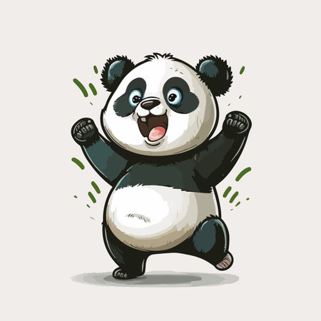 Cute panda vector illustration. Cute cartoon panda character.のイラスト素材