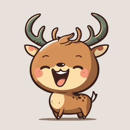 Cute cartoon deer. Vector illustration of a cute cartoon deer.のイラスト素材