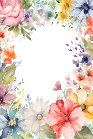 Watercolor flowers. illustrations. gentle colors. handmade.の写真素材