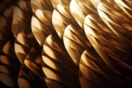 abstract background. 3d rendering 3d illustration. golden waves.の写真素材