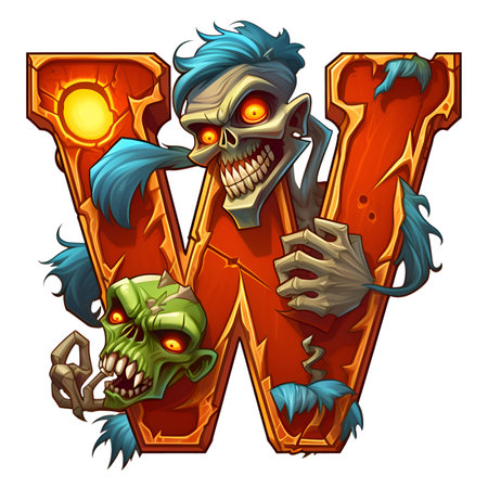 Zombie amazing halloween letter decoration separated on white backgroundの素材