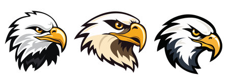 Eagle headset. Vector illustration isolated on white background for t-shirt design.のイラスト素材