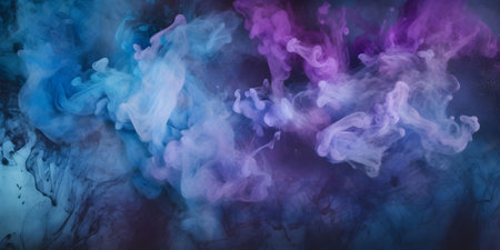 Abstract background. Colorful smoke of vape on a black background.の素材