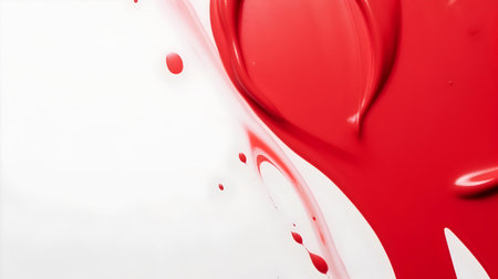 Red paint splashing on white background. Abstract background for design.の素材