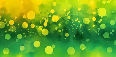 Abstract green and yellow background with bokeh effectの素材
