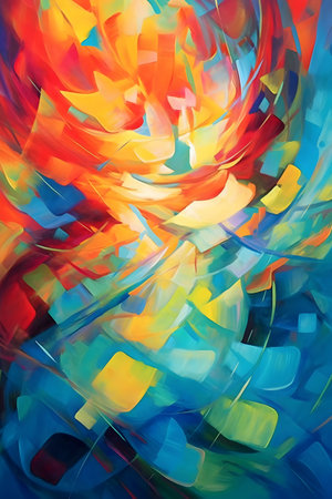 Abstract colorful background. Digital art painting. 3d rendering. Computer generated image.の素材