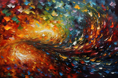 abstract colorful background with brush strokes and splashes of paint.の素材