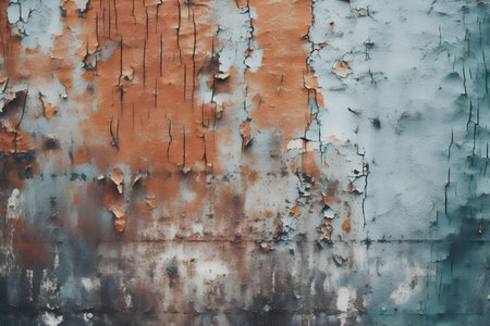 Rusty metal surface with peeling paint. Abstract background for design.の素材