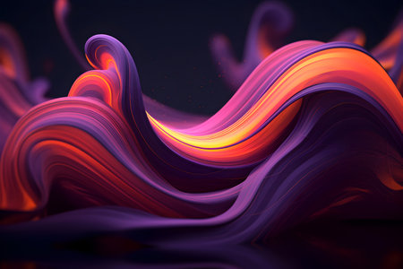 3d rendering of abstract background with colorful flowing liquid shapes. Fluid art.の素材