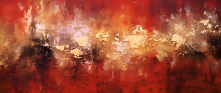 Abstract background with grunge brush strokes in red, orange and black colorsの素材