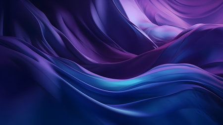 abstract blue background with smooth lines and waves, 3d render illustrationの素材