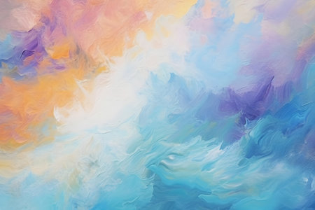 Abstract watercolor background. Blue, orange, yellow and purple colors.の素材