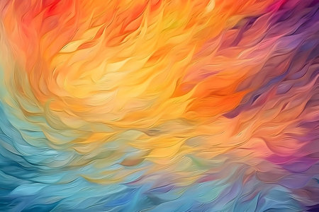 abstract background of red, yellow, blue and orange colors with wavesの素材