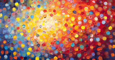 abstract background with spots of oil paint in red and blue colorsの素材