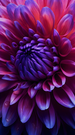 Purple dahlia flower close up. Floral background.の素材