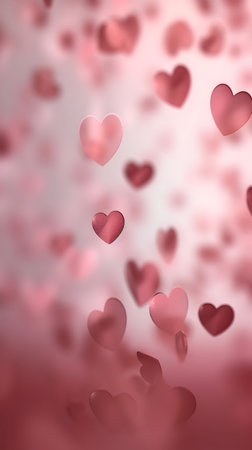 Valentine's day background with hearts and bokeh lightsの素材