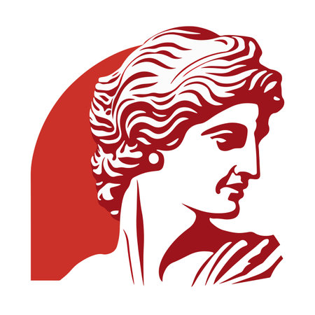 Ancient Greek woman heads vector illustration silhouette logoのイラスト素材