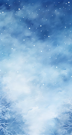 Winter background with snowflakes and snowdrift. Copy space.の素材