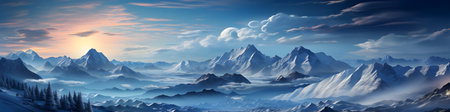 Mountain panorama. Panoramic view of the Alps.の素材