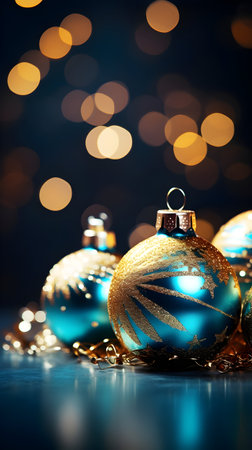 Christmas decoration on bokeh background. New Year's Eve.の素材