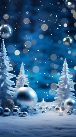 Christmas background. Festive decoration on bokeh background. New Year.の素材
