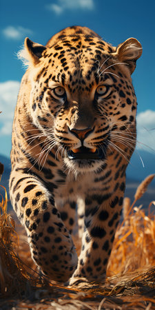 Leopard in the Okavango Delta, Botswana, Africaの素材