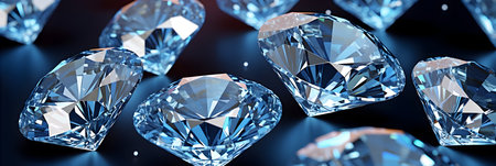 diamonds on a black background. 3d rendering, 3d illustration.の素材