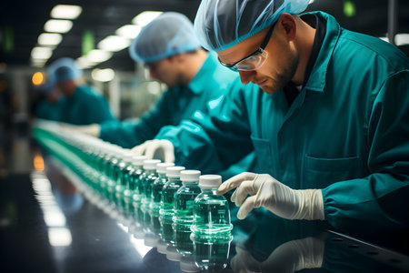 scientist working with test tubes in a laboratory,selective focusの素材
