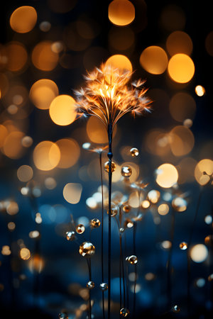 abstract background with flower and bokeh defocused lights.の素材