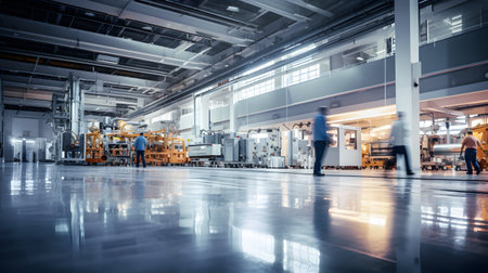 Interior of a modern factory for the production of automobile body partsの素材