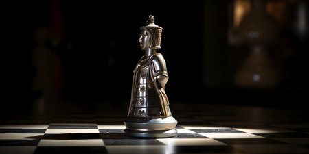 Chess King on the chessboard. 3D Rendering.の素材