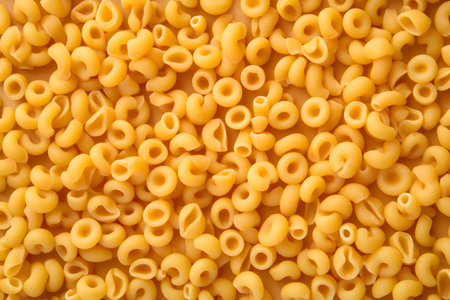 Macaroni Pasta texture background. Top view. Flat lay.の素材