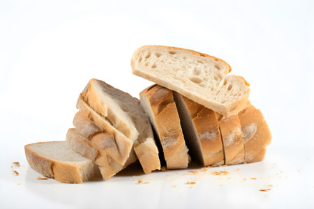 Sliced bread on a white background. Isolated image.の素材
