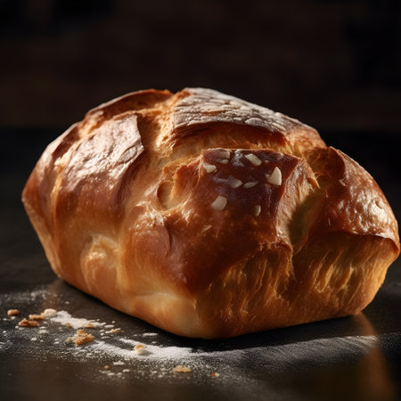 Freshly baked croissant on a dark background. Selective focus.の素材