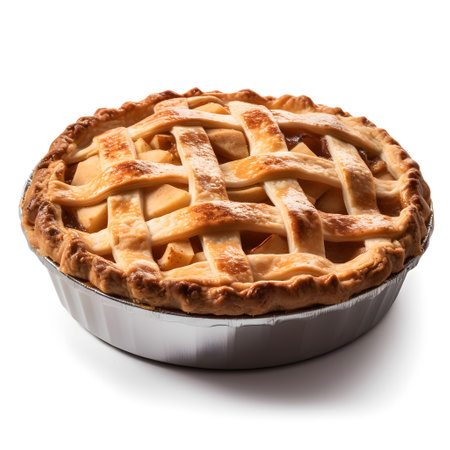 Apple pie isolated on white background. ClippingPath. Full depth of field.の素材