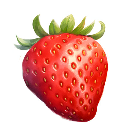 Strawberry isolated on white background. Hand drawn watercolor illustration.の素材