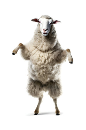 Sheep isolated on a white background. Animal in the studio.の素材