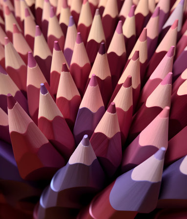 Colorful pencils as a background. 3d rendering, illustration.の素材