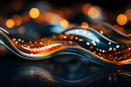 abstract wave background with bokeh defocused lights and shadowの素材