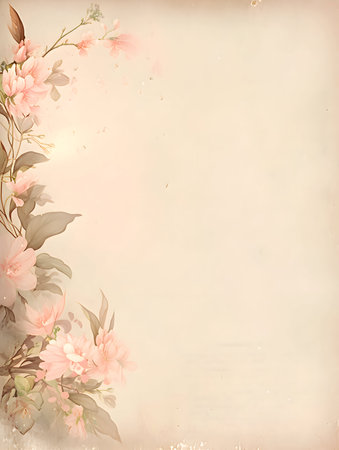 Greeting card with watercolor flowers. Pastel colors.の素材