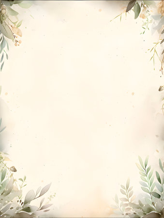 Watercolor floral background. Hand drawn watercolor flowers and leaves.の素材