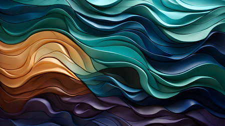 abstract multicolored background with smooth lines in the form of wavesの素材