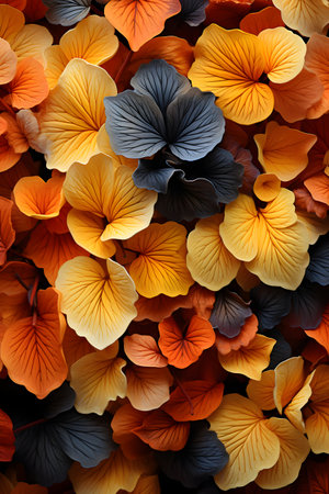 Colorful flowers background. Top view. Flat lay, top view.の素材