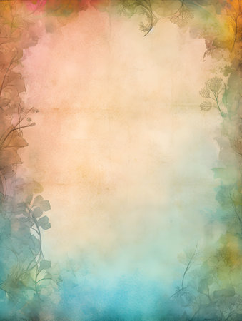 Grunge background with autumn leaves and space for text or imageの素材