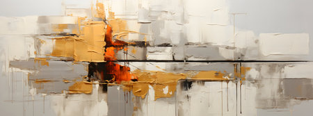 Abstract oil painting on canvas. Fragment of artwork. Modern art.の素材